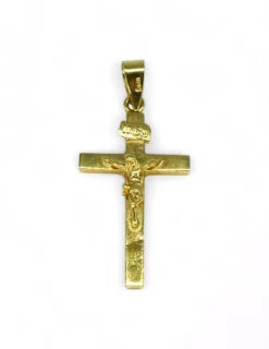 Online Crucifijo plano oro 18k - 3cm Crucifijo|Colgante De Cristo