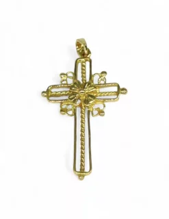 New Cruz hueca flor oro 18k Cruces Especiales