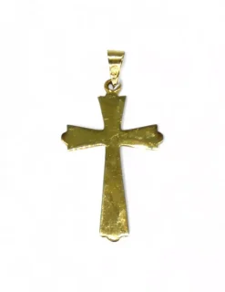 Clearance Cruz latina plana oro 18k Colgante De Cristo