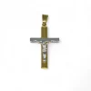 Fashion Cruz plana bicolor oro 18k Crucifijo