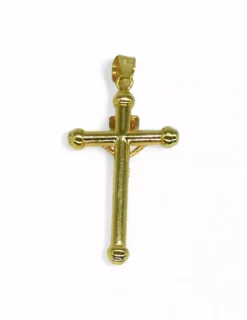Clearance Cruz relieve Cristo oro 18k Crucifijo