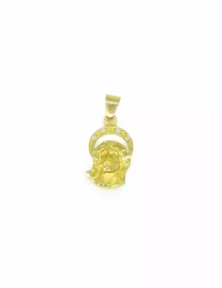 Store Dije cabeza cristo con circonitas oro 18k Medalla De Cristo|Colgante De Cristo