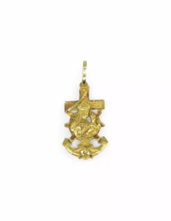 Fashion Dije cruz marinera con Virgen del Carmen oro 18k Medalla De La Virgen|Colgante Con La Virgen