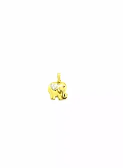 Store Dije elefante oro con circolitas blancas 18k - 2 cm Colgante Para Bebé Y Niños|Colgante De Animales