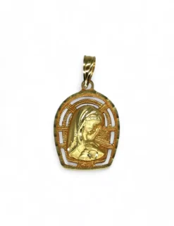 Cheap Dije niña religiosa oro 18k Medalla De La Virgen|Colgante Con La Virgen