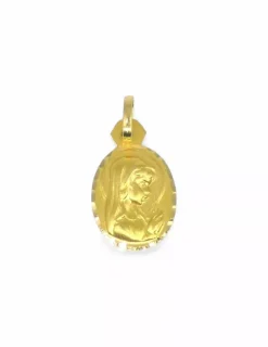 Outlet Dije ovalado niña oro 18k Medalla De La Virgen|Colgante Con La Virgen