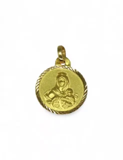 Hot Escapulario Virgen del Carmen y Sagrado corazón de Jesús oro 18k - 2cm Medalla De La Virgen|Medalla De Cristo
