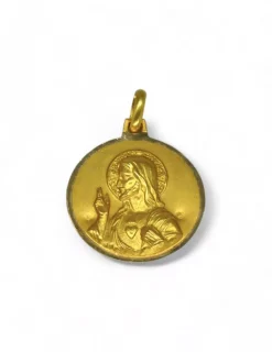 Outlet Escapulario Virgen del Carmen y Jesús oro 18k - 2cm Medalla De La Virgen|Colgante Con La Virgen