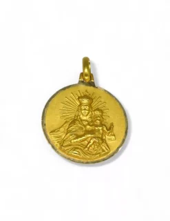 Outlet Escapulario Virgen del Carmen y Jesús oro 18k - 2cm Medalla De La Virgen|Colgante Con La Virgen