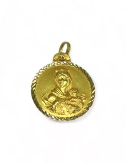 Store Escapulario Virgen del Carmen y Sagrado corazón de Jesús oro 18k - 2cm - 2,37gr Medalla De La Virgen|Medalla De Cristo