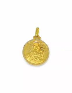 Clearance Escapulario Virgen del Carmen y corazón de Jesús oro 18k - 2,9cm Medalla De La Virgen|Medalla De Cristo