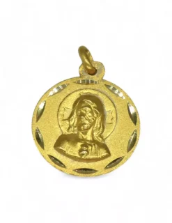 Cheap Escapulario Virgen del Carmen y Corazón de Jesús oro 18k - 2cm Medalla De La Virgen|Medalla De Cristo
