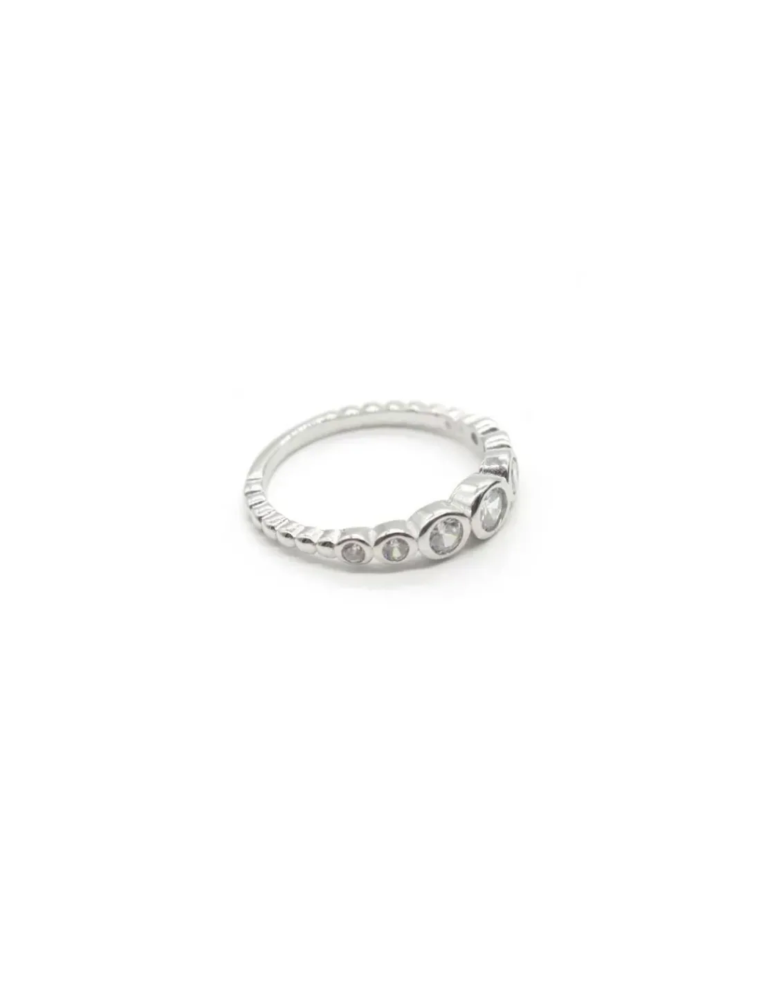 Best Sale foto*Anillo bolitas y circonitas chatones tamaño ascendente Plata 925 Anillos De Plata|Anillos