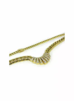 Best Gargantilla barbada con diamantes oro 18k - 44cm Cadenas Con Brillantes|Gargantillas De Oro