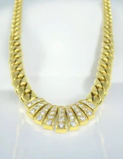 Best Gargantilla barbada con diamantes oro 18k - 44cm Cadenas Con Brillantes|Gargantillas De Oro
