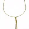 Clearance Gargantilla bolitas con bola disco y tres borlas oro 18k - 50cm Gargantillas De Oro