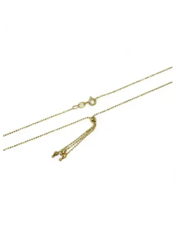 Clearance Gargantilla bolitas con bola disco y tres borlas oro 18k - 50cm Gargantillas De Oro