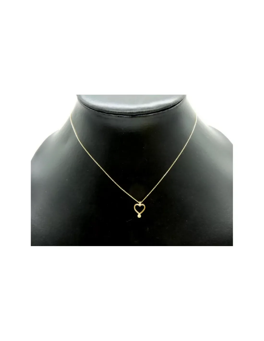 Cheap Gargantilla colgante corazón con brillante oro 18k - 44 cm Cadenas Con Brillantes|Gargantillas De Oro