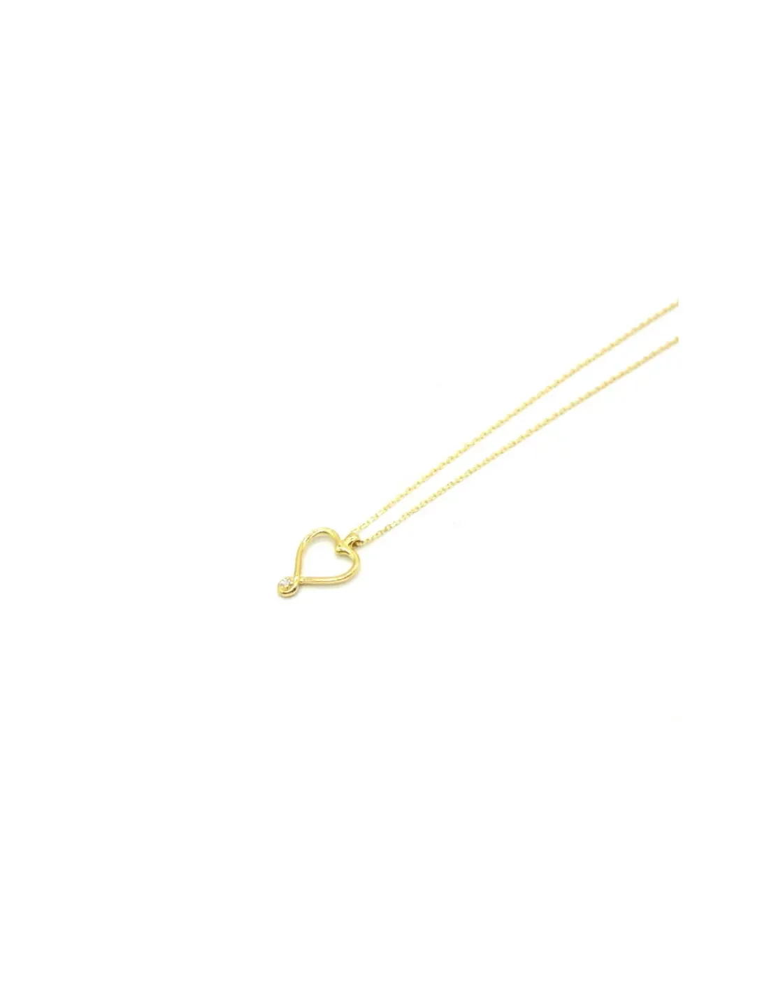 Cheap Gargantilla colgante corazón con brillante oro 18k - 44 cm Cadenas Con Brillantes|Gargantillas De Oro
