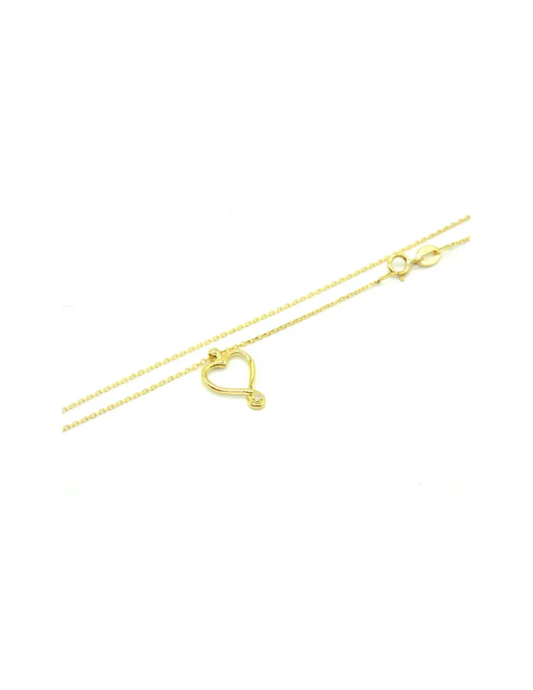 Cheap Gargantilla colgante corazón con brillante oro 18k - 44 cm Cadenas Con Brillantes|Gargantillas De Oro