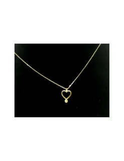 Cheap Gargantilla colgante corazón con brillante oro 18k - 44 cm Cadenas Con Brillantes|Gargantillas De Oro