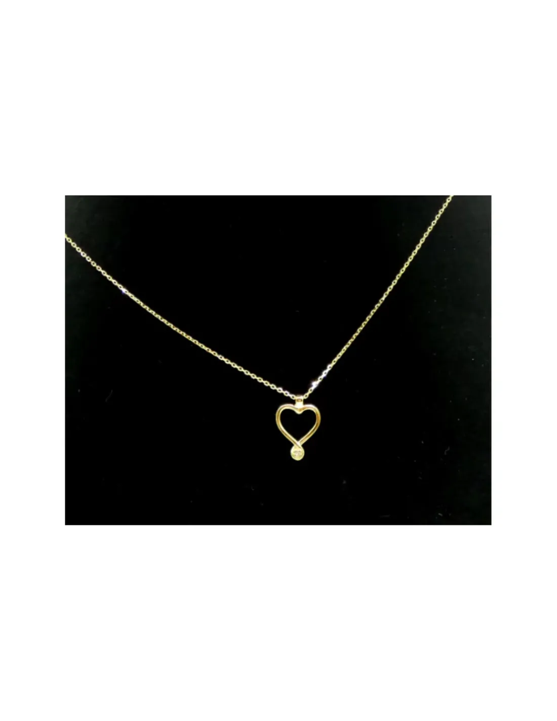 Cheap Gargantilla colgante corazón con brillante oro 18k - 44 cm Cadenas Con Brillantes|Gargantillas De Oro