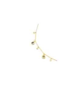 Fashion Gargantilla colgantes hojas y circonitas colores Plata 925 chapada en oro - 40 cm Gargantillas De Plata
