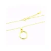 Cheap Gargantilla con colgante aro plata dorada - 45 cm Gargantillas De Plata