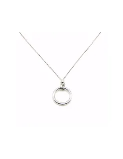 Flash Sale Gargantilla con colgante aro plata rodiada - 45 cm Gargantillas De Plata