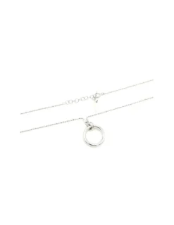 Flash Sale Gargantilla con colgante aro plata rodiada - 45 cm Gargantillas De Plata
