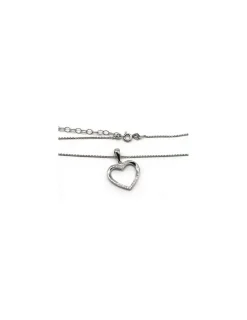 Best Sale Gargantilla con colgante silueta corazón con circonitas plata - 45 cm Gargantillas De Plata|Colgante De Corazones