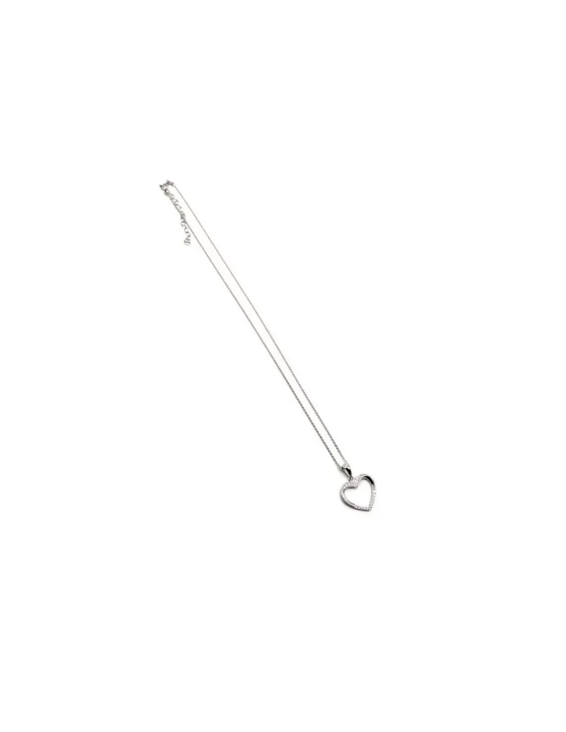 Best Sale Gargantilla con colgante silueta corazón con circonitas plata - 45 cm Gargantillas De Plata|Colgante De Corazones