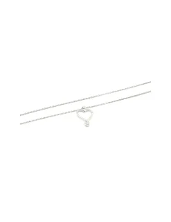 New Gargantilla corazón con brillante oro blanco 18k - 44 cm Cadenas Con Brillantes|Gargantillas De Oro