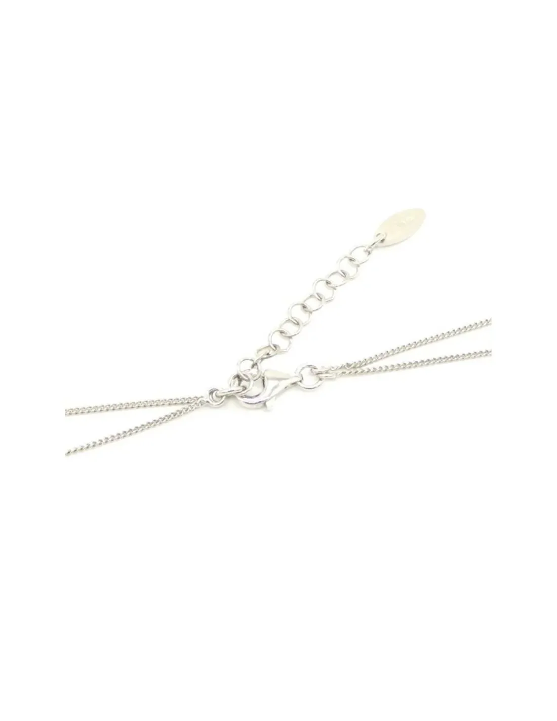 New Gargantilla doble cadena con chapa plata rodiada - 50 cm Gargantillas De Plata