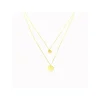 Online Gargantilla doble cadena con chapa plata chapada oro 18k - 42 cm Gargantillas De Plata