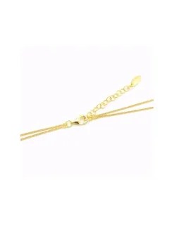 Online Gargantilla doble cadena con chapa plata chapada oro 18k - 42 cm Gargantillas De Plata
