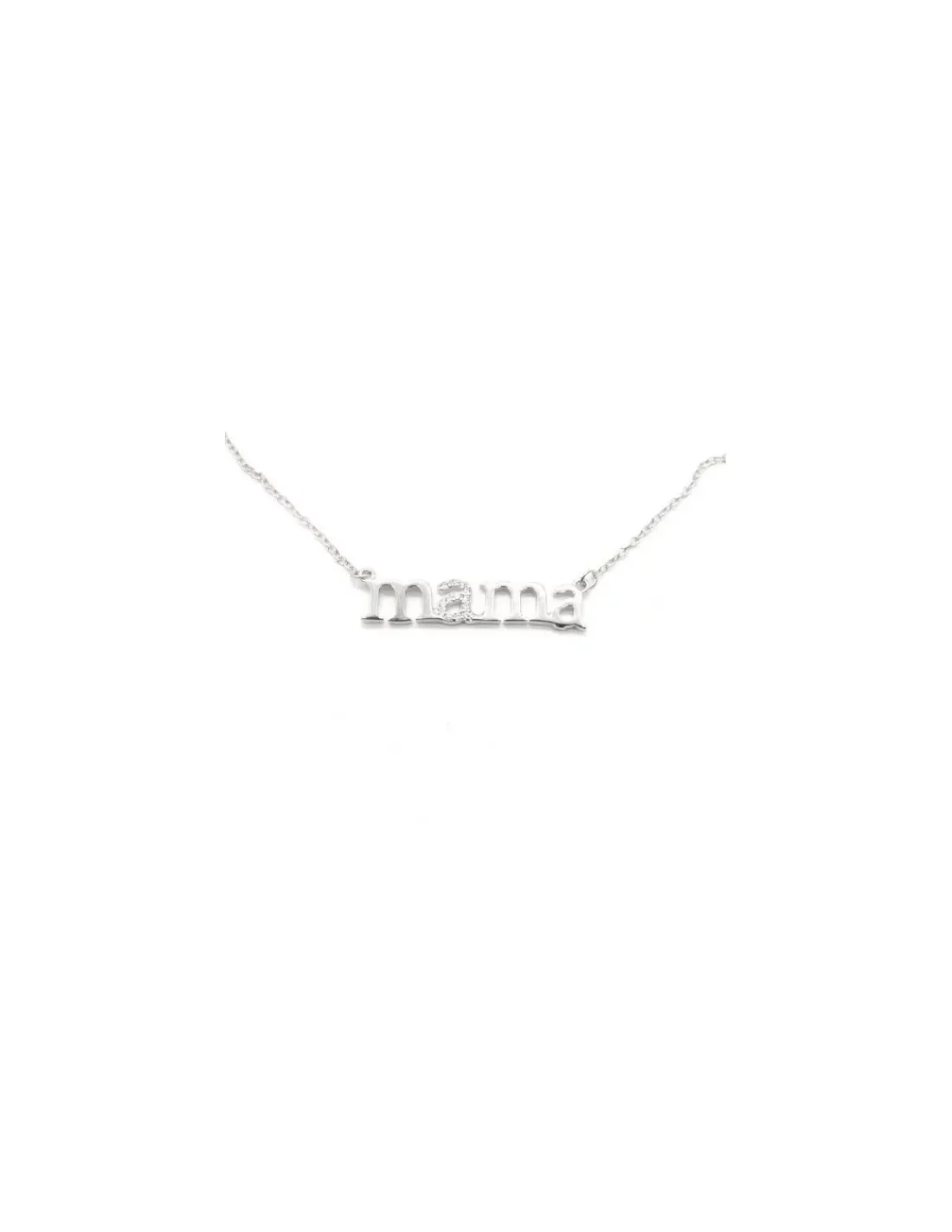 Cheap Gargantilla Mamá circonitas plata 925 rodio - 40 cm Gargantillas De Plata