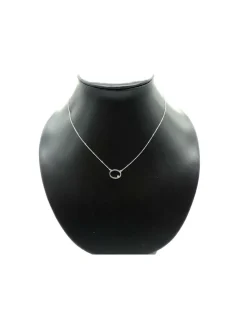Discount Gargantilla plata con óvalo y punto de luz - 45 cm Gargantillas De Plata