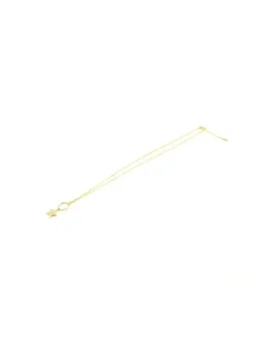 Online Gargantilla plata dorada aro y estrella circonitas - 43 cm Gargantillas De Plata