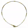 Sale Gargantilla semirrígida bicolor oro 18k - 36cm Cordones De Oro