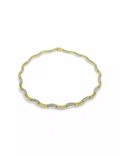 Sale Gargantilla semirrígida ondas bicolor 18k - 47cm Gargantillas De Oro
