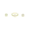 Sale Juego anillo y pendientes redondos circonitas plata dorada Más Joyas