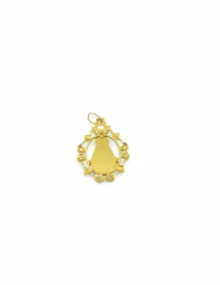 Fashion Medalla con orla Virgen del Rocío oro 18k Medalla De La Virgen|Colgante Con La Virgen