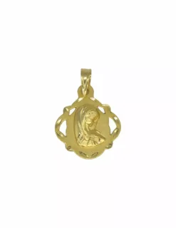 Best Medalla Virgen niña con bordes calados oro 18k Medalla De La Virgen|Colgante Para Bebé Y Niños
