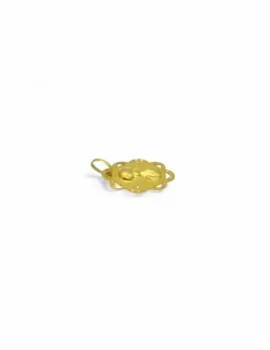 Clearance Medalla Virgen niña con bordes tallados oro 18k Colgante Para Bebé Y Niños
