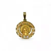 Online Medalla Virgen niña con circonitas y aro calado oro 18k Medalla De La Virgen|Colgante Con La Virgen