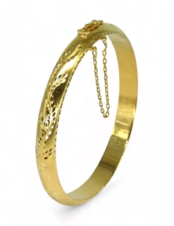 Discount Media caña labrada oro 18k - 6cm Cañas|Pulseras De Plata