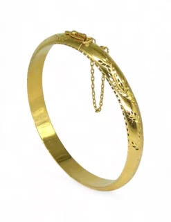 Discount Media caña labrada oro 18k - 6cm Cañas|Pulseras De Plata