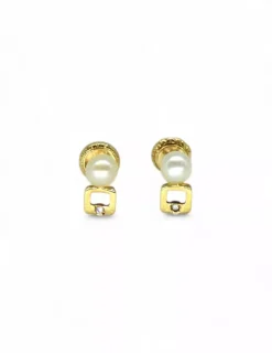 Flash Sale Pendiente niña cuadrado perla oro 18k Pendientes De Oro|Pendientes De Perlas