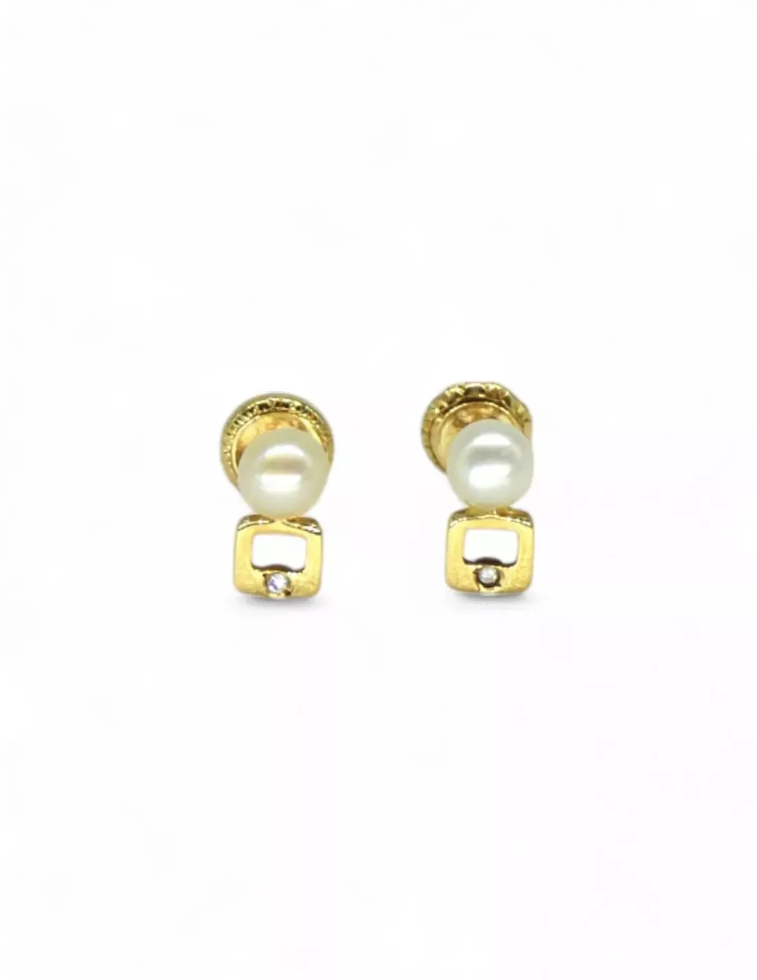 Flash Sale Pendiente niña cuadrado perla oro 18k Pendientes De Oro|Pendientes De Perlas